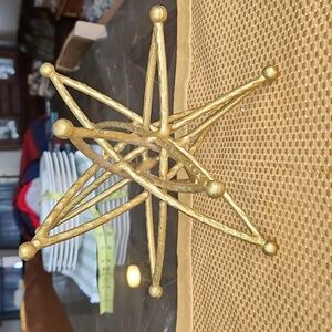 Decorative Metal Sculpture Star Shaped Gold Color MCM Atomic